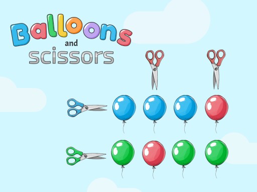 image Balloons and scissors