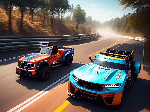 image Top Down Truck Racing