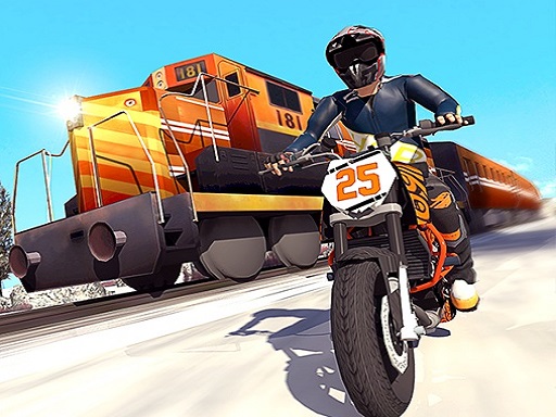 image Tricky Bike Stunt vs Train Racing Game