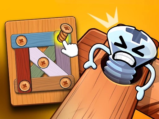 image Wood Bolts Nuts Screw Pin Puzzle